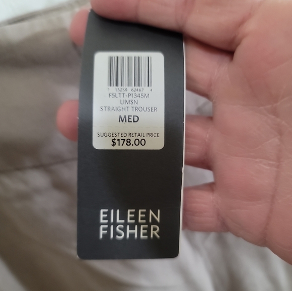NWT Eileen Fisher Straight Leg Trouser Pants In Beige Medium Neutral Capsule - Picture 6 of 6